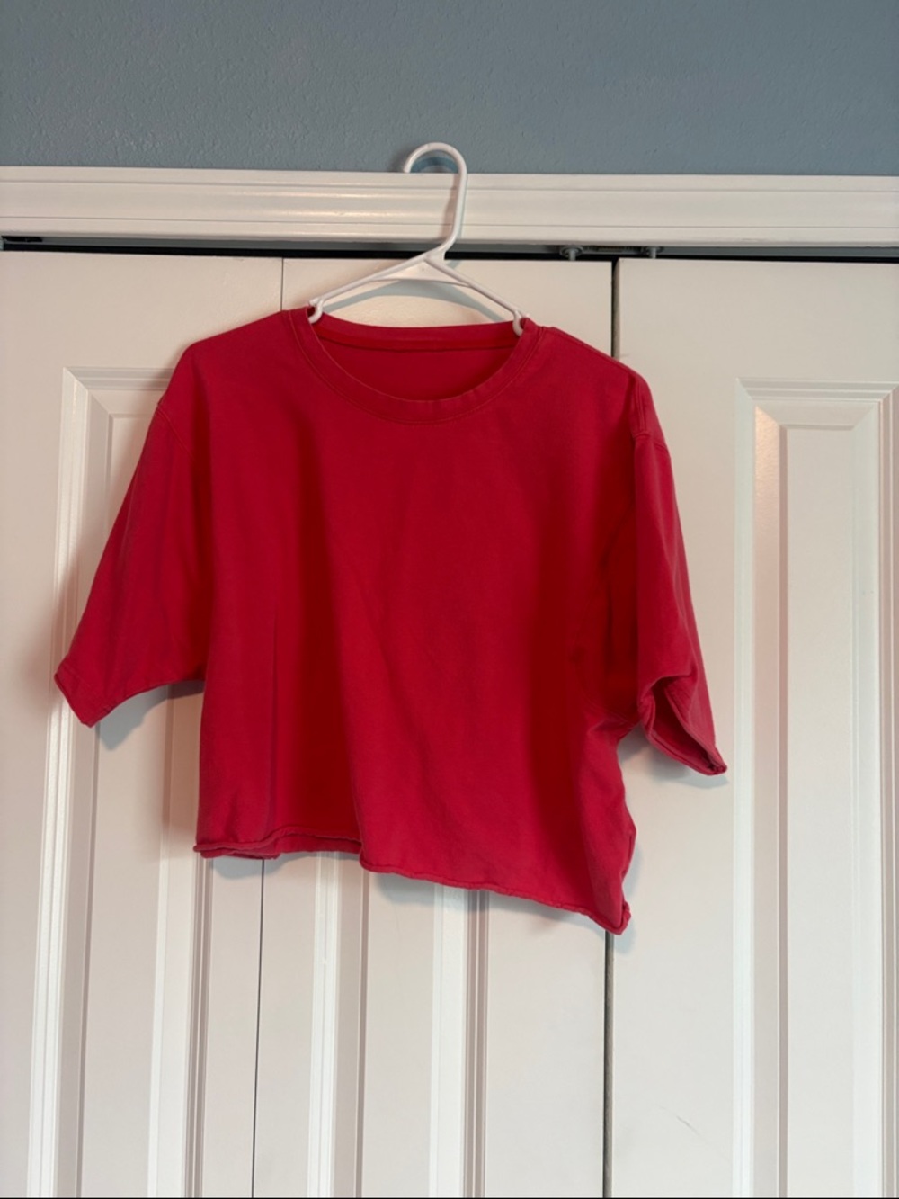 Women's Red Cropped Tee - Casual Boxy Crop Top
